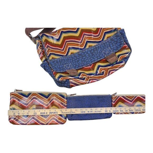 Fossil Key-Per Briefcase Coated Canvas Multi Messenger Bag with Wallets Set of 4 - Picture 2 of 13